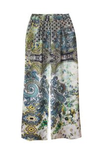 pantaloni stampe etniche azzurro